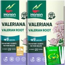 Hanan Valerian Root Tea for Bedtime (50 Bags) - Te de Valeriana, Herbal Calming Night Tea - 100% Pure, Caffeine-Free, Non-GMO, Herb from Peru - Pack of 2 Boxes