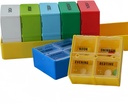 Caja semanal de gran tamaño, 7 días de caja de píldoras, organizador de píldoras 4 veces al día, contenedor de 4 a diario, compromisos seguros, 7,8 x 2,3 x 2,3 en, amarillo