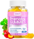 Gummies prenatales gratis de azúcar — 30+ Nutrientes (Choline, Folate, Iron, Vitamina) para Apoyo Fetal y Neural, Huesos, Energía e Inmunidad — EE.UU.-Made Vegan Vitaminas Prenatales para Mujeres (60 Gummies)