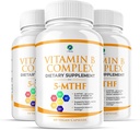 1 Complejo de vitamina B corporal 3 Pack – Vitaminas B biodisponibles con folato de 5 MTHF, B1, B2, B5, B6, Metil B12, Niacina & Biotina – No GMO, Vegan, Made in USA