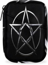 Gris Metal Pentagram Pill Box 7 Day Travel Pill Organizer for Adult Elder Child Pill Case with Zipper Magic Circle Portable Weekly Case Compact Size for Vitamin Supplement Holder