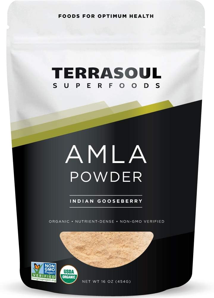 Terrasoul Superfoods Organic Amla Berry Powder (Amalaki), 16 Oz - Rico en Antioxidante Vitamina C ← Apoya la inmunidad