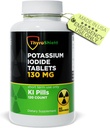 Potasio Iodide Tablets 130 mg tención 120ct Iodine Tablets for Radiation Exposure - Potassium Iodine Pills - YODO Naciente - KI Pills - Made in USA - ThyroShield