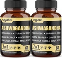 2 Packs 60 cápsulas - 8050 mg Ashwagandha Extracto Suplemento - 7in1 con Fenugreek, Maca, Turmeric, Rhodiola, Ginger &amp; Black Pepper - Spirit, Immune & Energy Support - 4 Month Supply