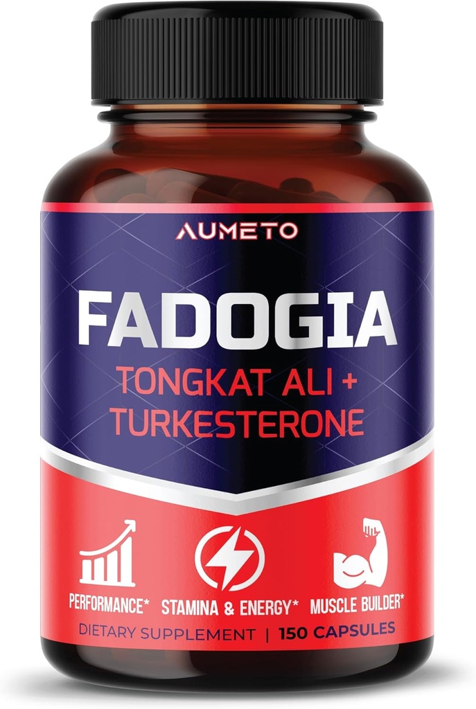 Fadogia Agrestis Suplemento con Turkesterone Tongkat Ali Maca Root Panax Ginseng VIT D3 - Male Energy, Strength and Memory Support