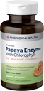 American Health Papaya Enzyme Chewable Tablets - Promueve la Absorción Nutriente, Ayuda la Digestión y el Respirador de Frenos con Clorophyll & Pepermint Oil - Sin gluten, Vegetariano - 250 Conde
