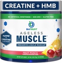 BioTrust Ageless Muscle Builder - Creatine HMB Powder with Vitamin D3 " Betaine - Build " Preserve Naturally Declining Muscle Mass " Strength - Fruit Punch, 30 Servings
