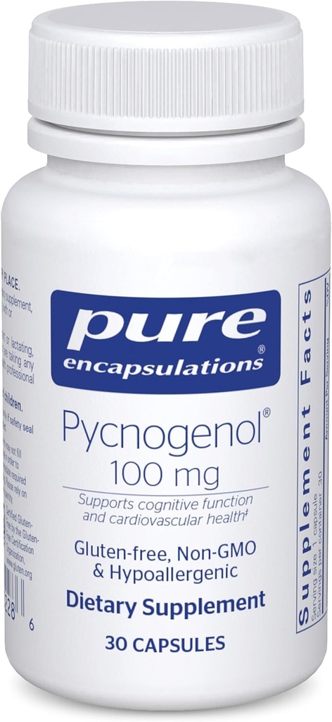 Pure Encapsulations Pycnogenol 100 mg peru Hypoallergenic Supplement to Promote Vascular Health and Provide Antioxidant Support Ø 30 Capsules