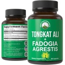 Tongkat Ali + Fadogia Agrestis 2-in-1 T Suplemento para Hombres. Ultra High Strength Tongkat-Ali Longjack Extracto + Fadogia Agrestis Extracto. Cápsulas Vegan. Apoyo a la Energía Natural. USA Tested Pills