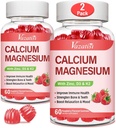 Calcio Magnesio Zinc Gummies con vitamina D3 & K2, Alta Absorción Magnesio Glycinate Potasio para Immune y Calm Mood, Raspberry Flavor 120 Gummies