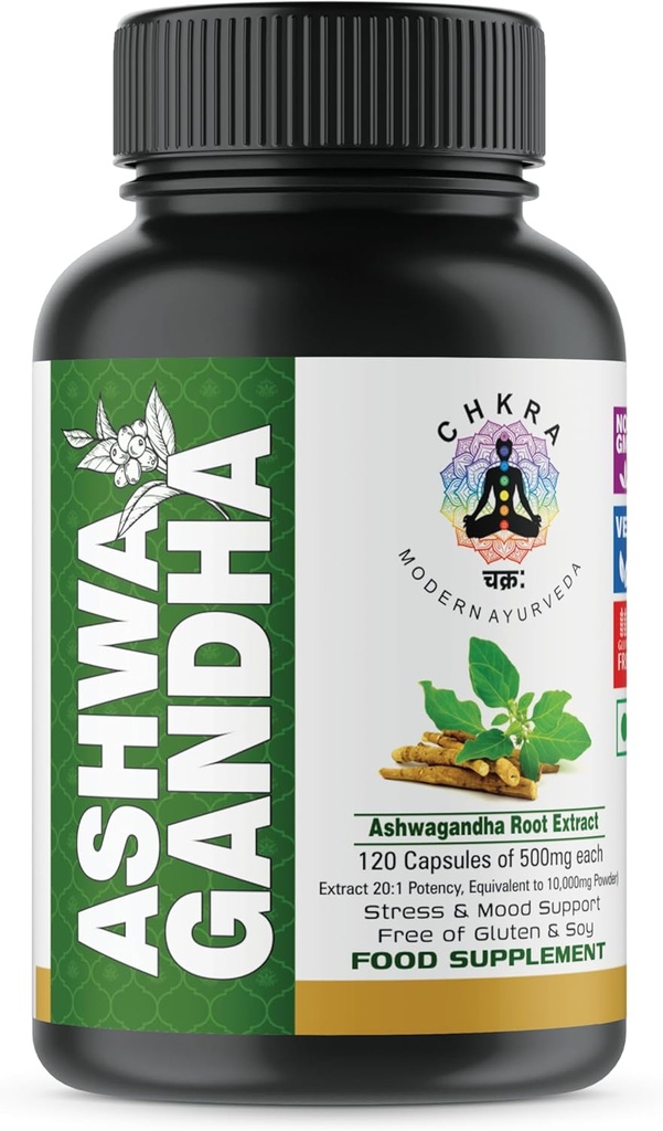 MUFASA Organic Ashwagandha Equivalent 10,000 mg - 120 cápsulas veganos - Pure Organic Ashwagandha Powder and Root Extract Capsules - Stress Relief, Mood Enhancer - 4 meses de suministro