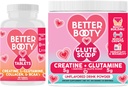 Suplementos Angry Better Booty Women's Creatine Combo: BBL Tablets (90ct) w. Creatina, Glutamina, BCAA's, Collagen + Glute Scoop Creatine &amp; Glutamine Unflavored Drink Mix