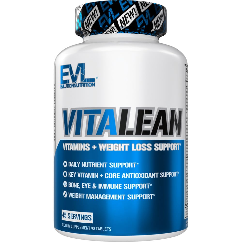 Evlución Nutrición VitaLean - Vitaminas + Pérdida de Peso Soporte - Vitamina Clave + Soporte Antioxidante básico - Asistencia diaria para la gestión de peso - Bone, Eye &amp; Immune Support - 45 Servimientos