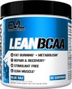 Evlution Stimulant Free Lean BCAA Powder Nutrition BCAAs Amino Acids Powder with CLA Carnitine and 2:1 Branched Chain Amino Acids Supports Muscle Recovery Fat Burn and Metabolism - Blue Raz