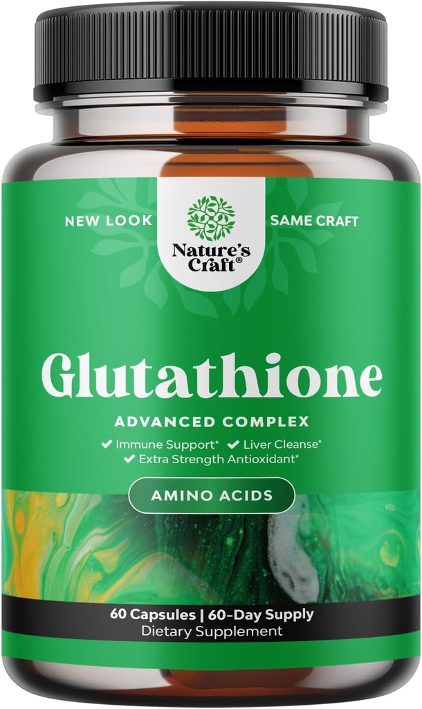 Suplemento de Glutathione brillante de la piel con esteto de leche 1000mg - Glutathione Skin Whitening Capsules con ácido lipoico alfa para el cuidado del hígado, soporte energético &amp; ayuda inmunitaria - para hombres &amp; mujeres - 60 cuenta