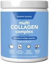 Complejo multi colágeno de vitamina Bounty - Péptidos de colágeno hidrolizado Tipos I, II, III, V &amp; X - Soporta Elasticidad de la piel, salud conjunta, crecimiento del cabello y el suelo - 50