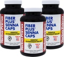 Yerba Prima Fiber Plus Senna Capsules, 180 Count (3 Pack) - Gentle Overnight Relief, USA Made, Non-GMO, Gluten-Free