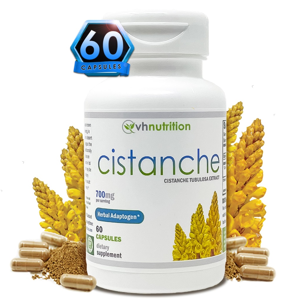 VH Nutrition CISTANCHE ← Cistanche Capsules ← Apoyo hormonal Suplemento para Hombres* Silencio 700mg per Serving ← Standardized Cistanche tubulosa Extracto para Energía, Vitalidad y Bienestar tención 60 cápsulas