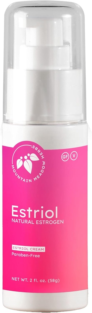 Herbs de prado de montaña Bioidentical Estriol Cream – Fisician-Formulated Estrogen Support – 1000mcg Natural USP Estriol per Pump – Equilibrio hormonal para la menopausia de la menopausia – 3er partido testado