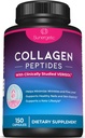 Peptides colágenos Premium Sunergéticos Capsules – 2500 mg de Peptidos de Collagen VERISOL Tipo 1 " Tipo 3 – Suplemento multi colágeno para apoyar la salud conjunta, el cabello, la piel " uñas – 150 cápsulas de colágeno