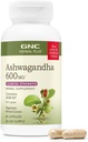 GNC Herbal Plus Ashwagandha 600mg Suplemento, Fuerza Clínica, Vegetariano, Apoyo al Alivio de la Estrés, 30 Servimientos