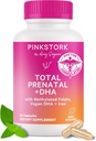 Vitaminas prenatales totales con DHA, Folate, Hierro, Choline y Vitamina B12 - Preconcepción Nutrición - Prenatales para Mujeres, Esencia de Embarazo - Esencia de la menta, 60 cápsulas, 1 mes de suministro