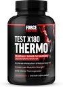 FORCE FACTOR Test X180 Thermo Testosterone Suplemento y quemador de grasa para hombres para acelerar el metabolismo, reducir la grasa corporal, construir músculo magro, y aumentar la termogénesis, 120 cápsulas