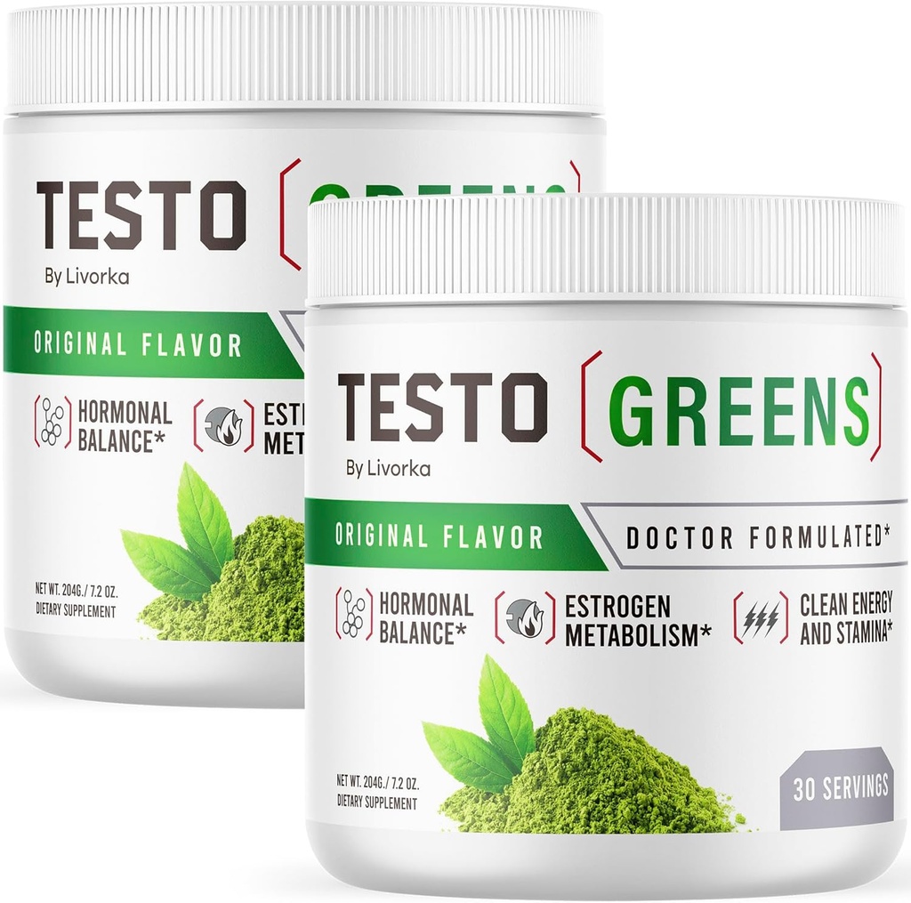 (2 Pack) Testo Greens Powder - Testo Greens, TestoGreens Powder, TestoGreens, TestoGreens Advanced Formula, Testo Greens All Natural Formula, TestoGreens Powder Reviews, 60 Servings for 2 Months