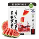 Electrolytes Powder Plus (50 Servings), 0 Calorie Keto, 0 Sugar, No Maltodextrin,1000mg Potassium,120mg Calcium,120mg Magnesium, Hydration Powder (50 Servings, Watermelon)