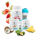 Sí Puedes! Detox Plus Kit, Limpieza diaria Reemplazo de carne de fibra pura, Mezcla de bebida, Agitador y Suplemento, Kit de limpieza corporal para mujeres, Limpieza diaria del sistema - Strawberry, Aloe Vera Hibiscus