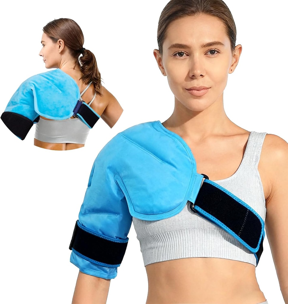 Cubierta de manguito de hielo de hombro cortinas de la terapia fría, brazo de hombro reutilizable Gel Pack compresa caliente de frío dolor Alivio de dolor para lesiones, recuperación después de la cirugía, Tendonitis, trampa del hombro para el hombro derecho izquierdo