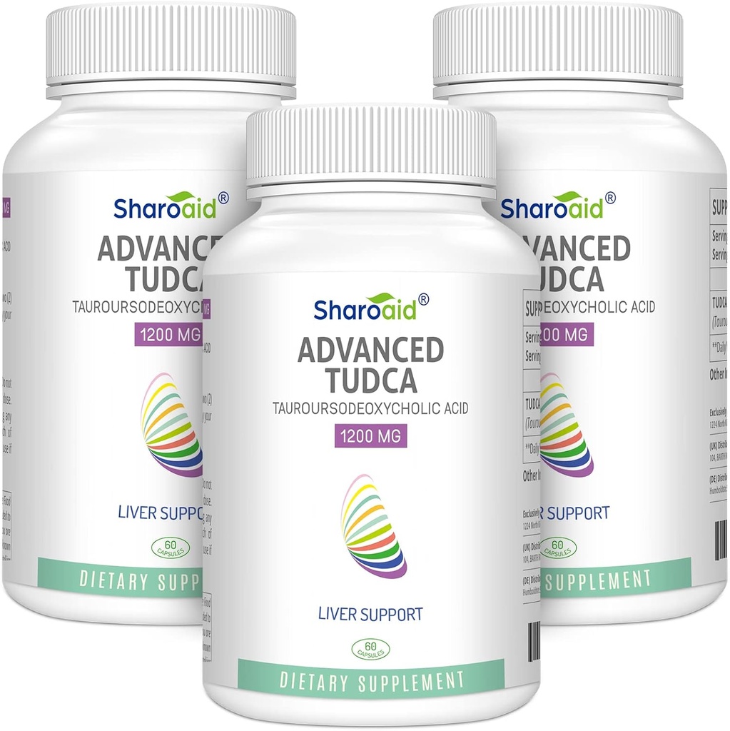 TUDCA Liver Support Suplementos 1200 mg-Tercera Parte Tested-High Strength Formula-Bile Salts for Liver Detox Cleanse-180 Vegan Capsules for Liver,Kidney,Gallbladder Health