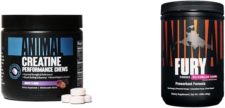 Cretina de animales tabletas - Monohidrato de Creatina mejorado con AstraGin para mejorar la absorción " Furia Pre Workout Powder Suplemento para Energía y Focus 5g