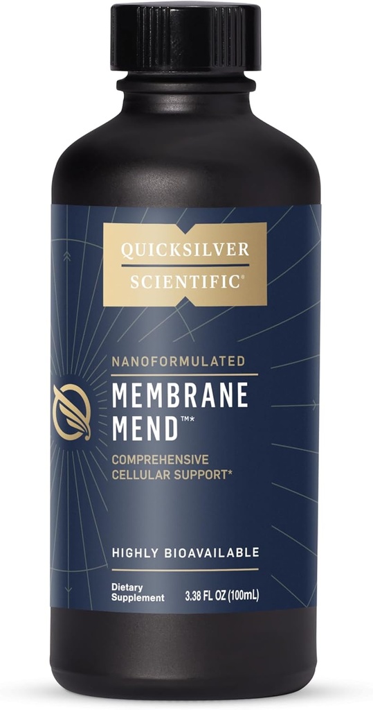 Quicksilver Scientific Membrane Mend - Brain, Cellular &amp; Healthy Aging Support with Phosphatidyl Choline (PC), Vitamin E Tocotrienols, Ahiflower Oil &amp; Astaxanthin Supplements (3.38oz / 100ml)