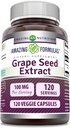 Amazing Formulas Grapeseed Extract Supplement TEN 100 Mg Por Serving TEN 120 Veggie Capsules ← Non-GMO TEN Gluten-Free TEN Made in USA