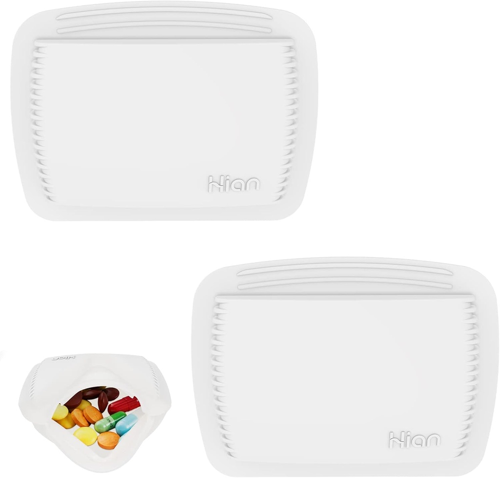 2 piezas Organizador de píldoras Reutilizable Funda de la pila de la pila Portable Open Pill Pouch Silicone Small Pill Pill Container Pill Bags Organizing Medication, Vitamins, and Tablets for Travel (White)