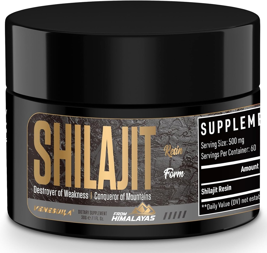 Shilajit Resin - Orgánica Shilajit Resin Tercero Tested Rich in 85+ Trace Minerals, Gold Grade Himalayan Puro Shiljait for Energy (1 Fl Oz (Pack of 1))
