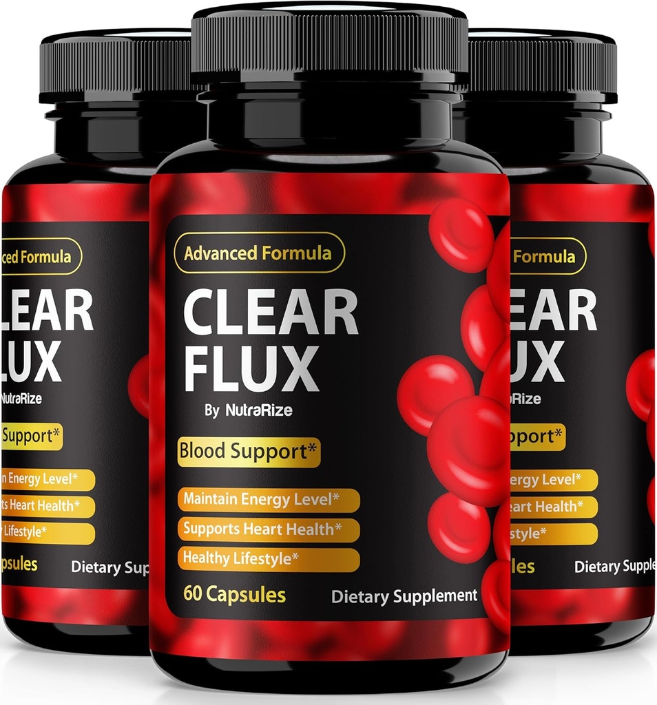 (3 Pack) Píldoras Flux claras, cápsulas oficiales de ClearFlux, soporte natural, soporte premium para mantener niveles estables y circulación saludable, revisión natural de la salud del fluido (180 cápsulas)