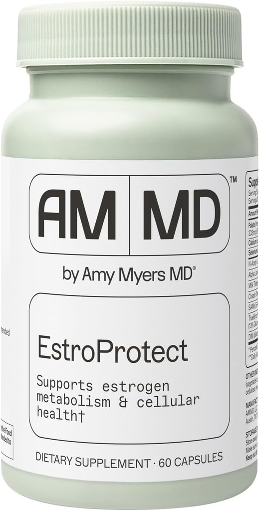 Amy Myers MD EstroProtect Supplement - Supports Estrogen Balance &amp; Hormone Health - DIM, Calcium-D-Glucarate, Broccoli Seed Extract - 60 cápsulas