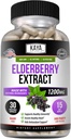 Kaya Naturals Elderberry Immune Support - Elderberry Extract, Rich Antioxidant Premium Vitamins, 1200mg Immune System Booster Sambucus Capsules - 30 Count