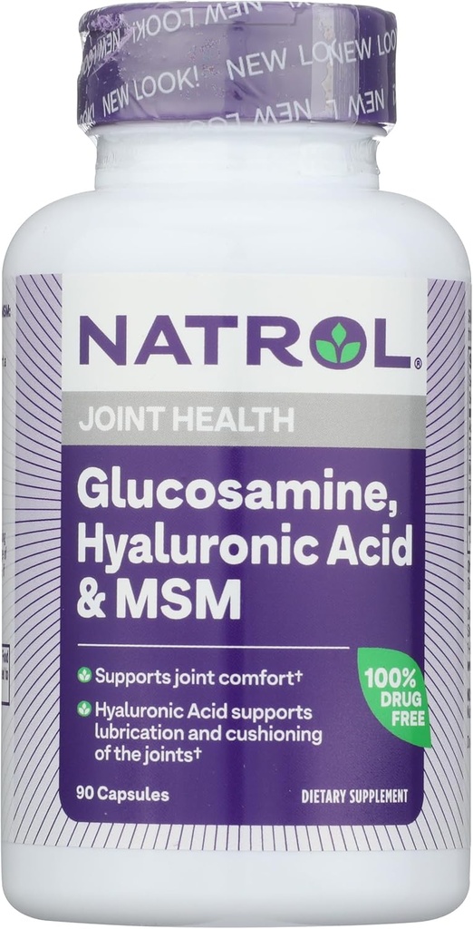 Natrol Glucosamina, Ácido Hialurónico y MSM, 90 cápsulas