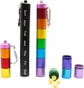 2 PCS Metal Travel Pill Organizer Large - Rainbow Weekly Pill Case +7 Day Pill Organizer-Waterproof Pill Box Container - Compacto y Durable Organizador de Medicina