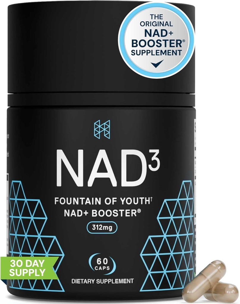 HPN NAD3 Clínico NAD+ Booster, Celular Health & Natural Energy - NAD Suplemento para el envejecimiento saludable, Apoyo metabólico, NRF2 &amp; Longevity, Nicotinamide Riboside & NMN Alternative, 60ct, 30-Day Supply