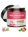 Crema natural de magnesio tópico para el sueño,Loción de magnesio nocturna para el dolor y los calambres de la pierna,Relajación muscular,Calma, Hidratación profunda para el cuidado de la piel.(Rose-1)