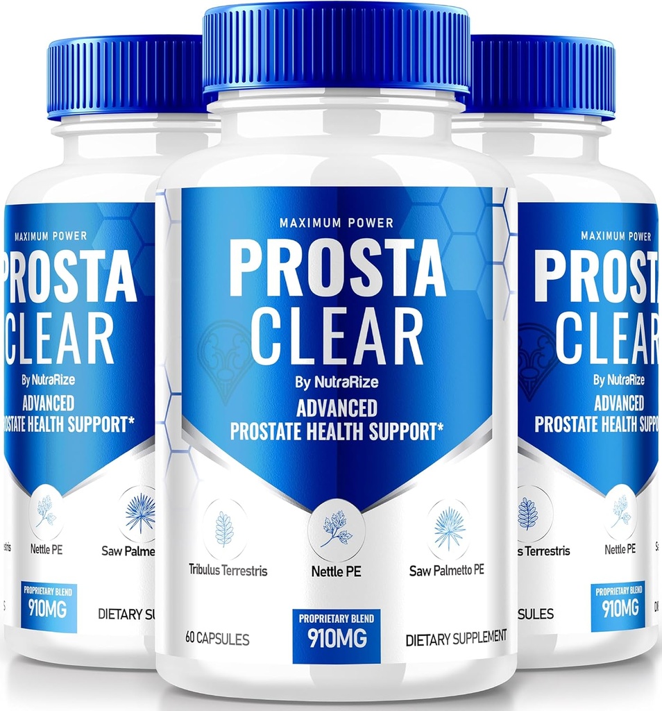 NutraRize (3 Pack) Prosta Clear - Suplemento Premium para apoyar la salud de la próstata, todos los cápsulas naturales para el control de la regaina " para la salud general, ProstaClear Pills Reseñas (180 cápsulas)