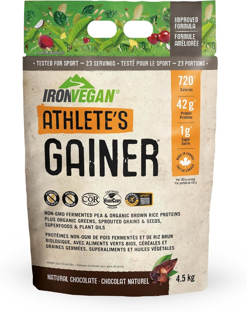 Iron Vegan Athlete's Gainer - Chocolate natural 4.5 kg