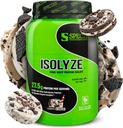 Especies Nutrición Isolyze Whey Protein Powder, 100% Whey Isolate for Muscle Building, 27.5g Protein Per Scoop, No Sugar " Low Fat (Cookies " Cream, 22 Servings)