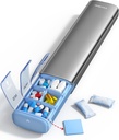 Vaydeer 7 días organizador semanal de píldoras (Apoyo 2 veces al día), caja de la pila de metal, gran capacidad Caja de la píldora diaria para suplementos, píldoras, vitaminas y medicamentos (Gray)