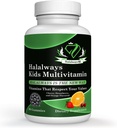 Halalways Kids Daily Gummy Halal Certified Multivitamin for Kids, Vitamina C, D3 y mucho más para Immune Support Cherry, Fresa, Orange Flavors Certified Halal Suplemento