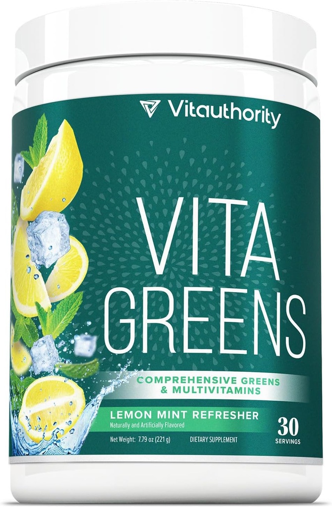 Vitauthority Vita Greens Superfood Powder: Immune and Digestion Support ← Energía mejorada